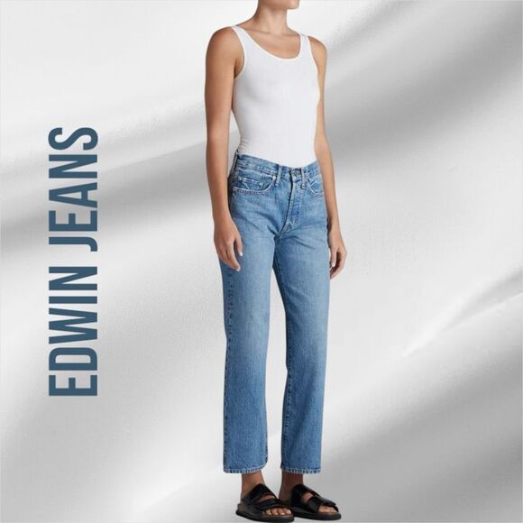 EDWIN ANTHROPOLOGIE Women’s Kali Ankle Jeans in the Size 26 inWipeout Blue Color - Picture 5 of 11